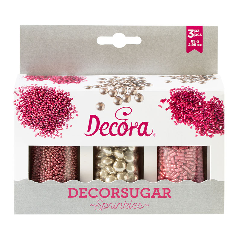 Streusel Dekor Set Silver and Pink