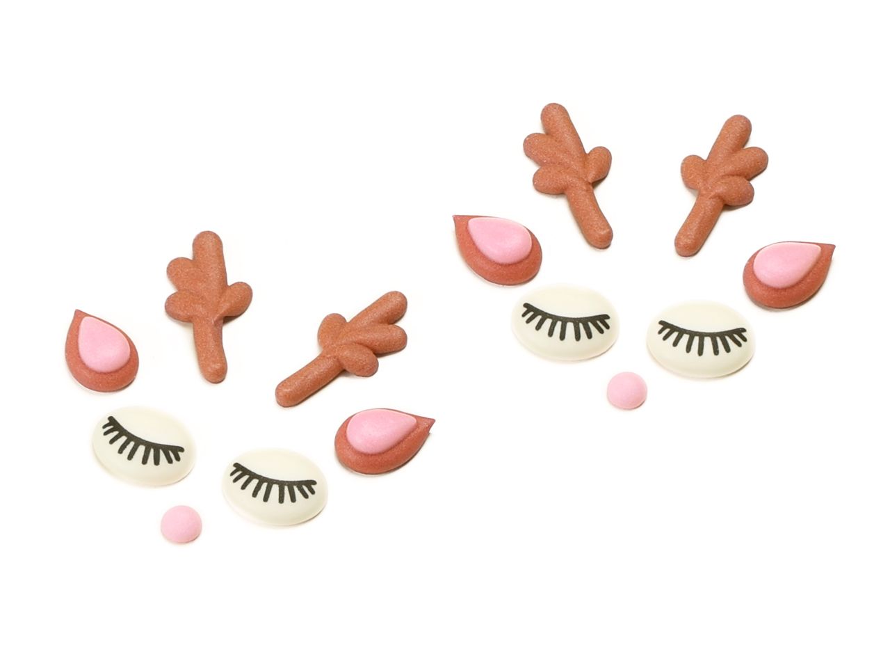 Zuckerdekor Reh & Rentier – 2 Sets mit je 7 Teilen für Torten & Kuchen