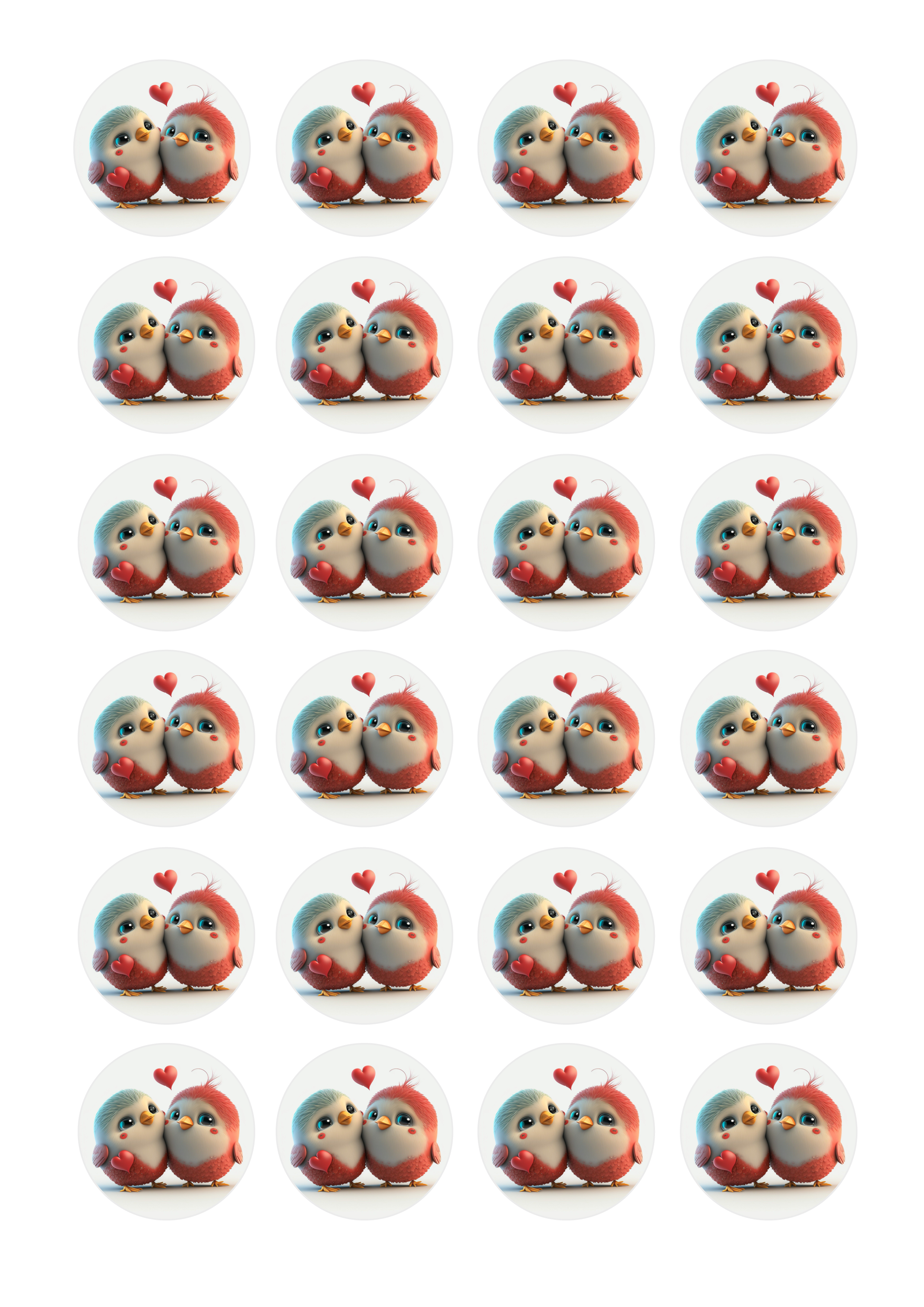  Muffinaufleger „Vogelpärchen in Love“