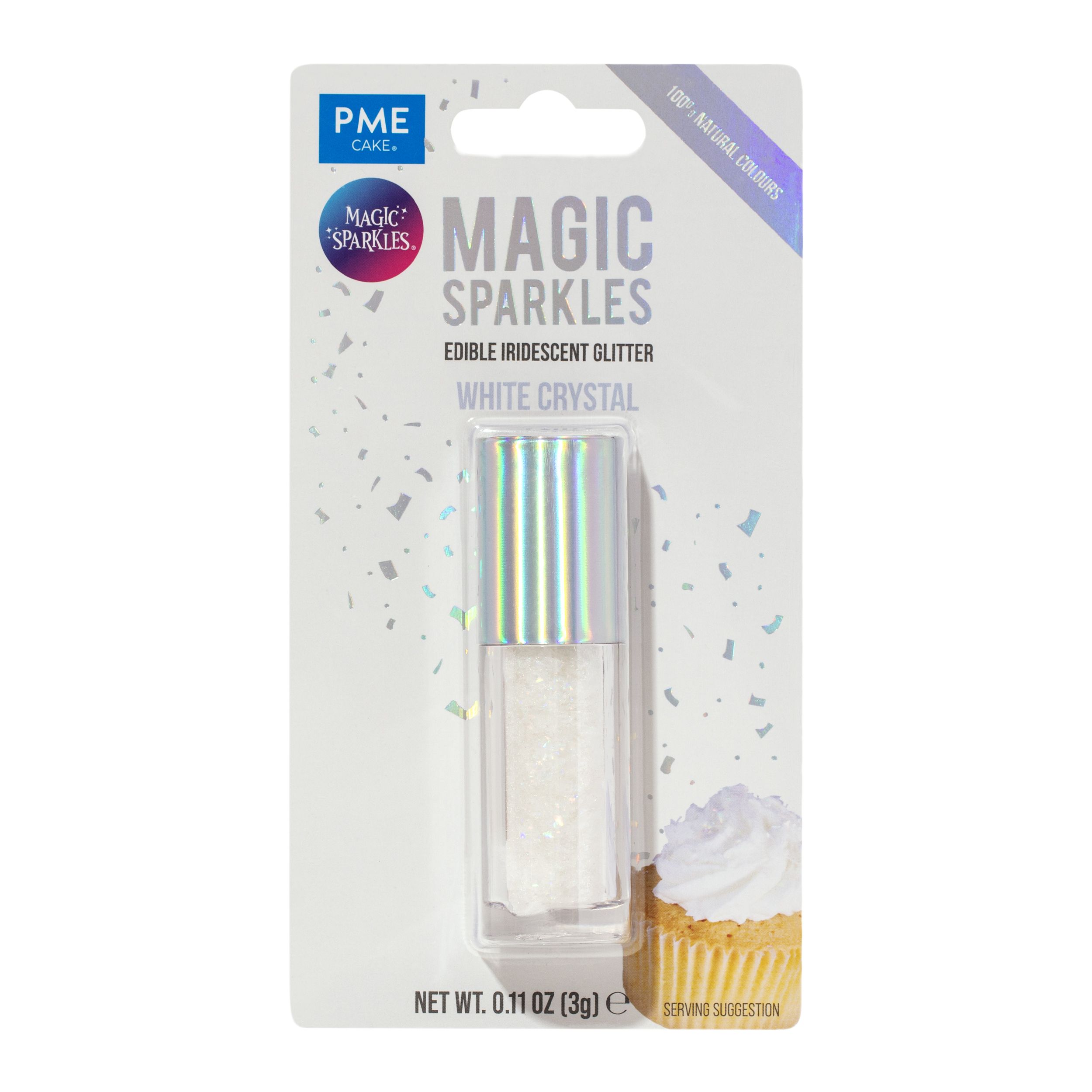 PME Magic Sparkles White – essbarer weißer Glitzer für Torten, Cupcakes & Kekse 
