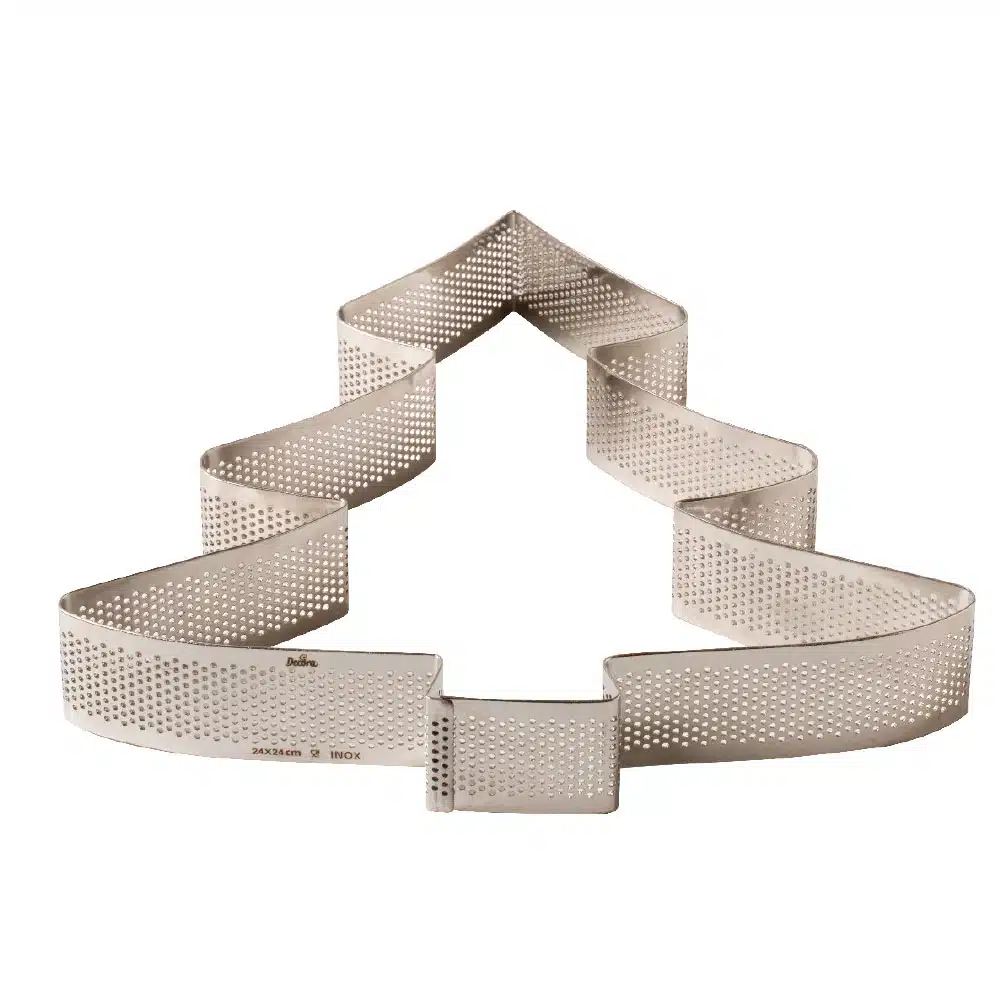 Mikroperforierte Weihnachtsbaum-Silhouette Edelstahl Backrahmen