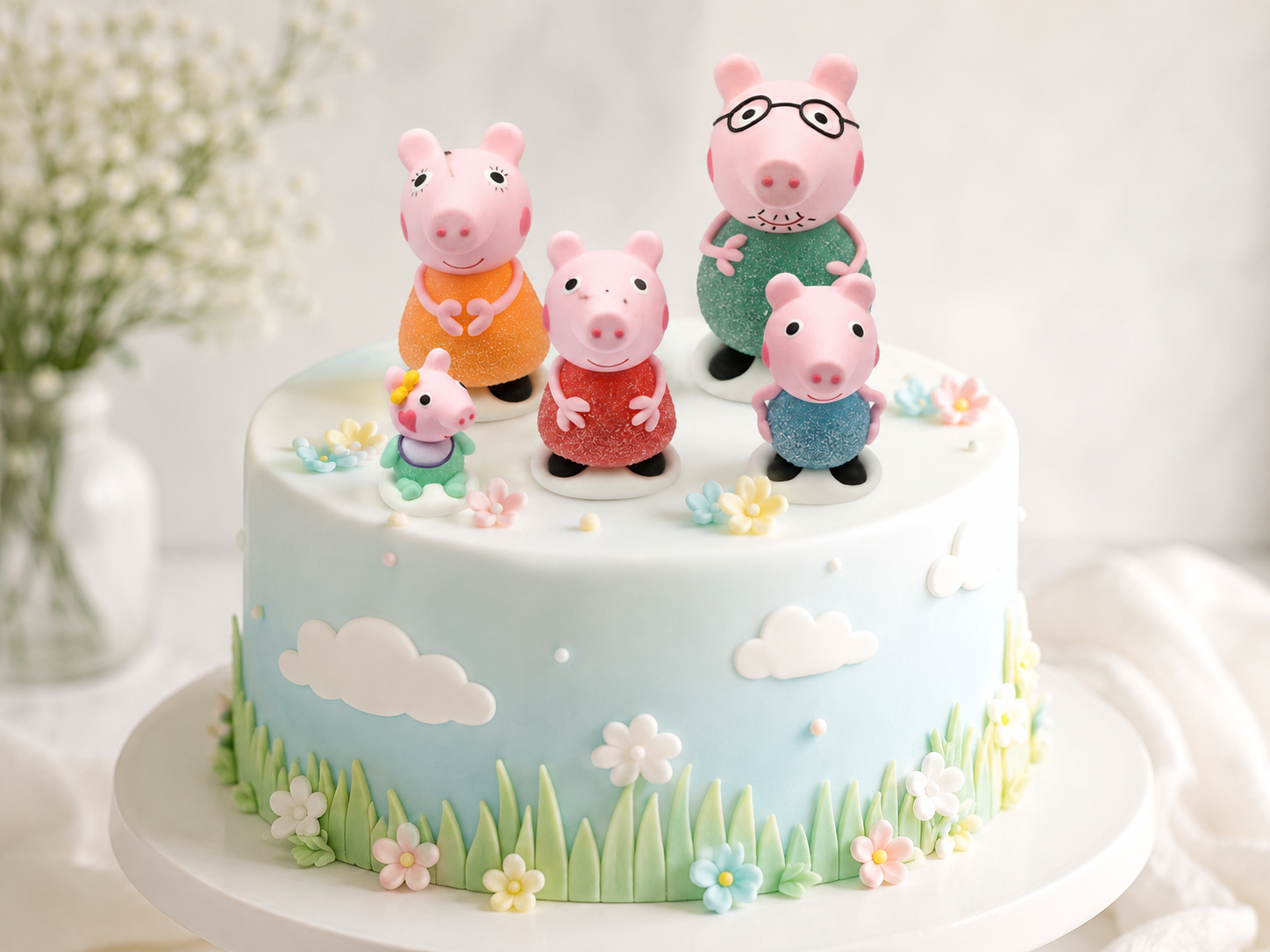 Peppa Wutz Zuckerfiguren Familie – 5-teiliges Tortendeko-Set