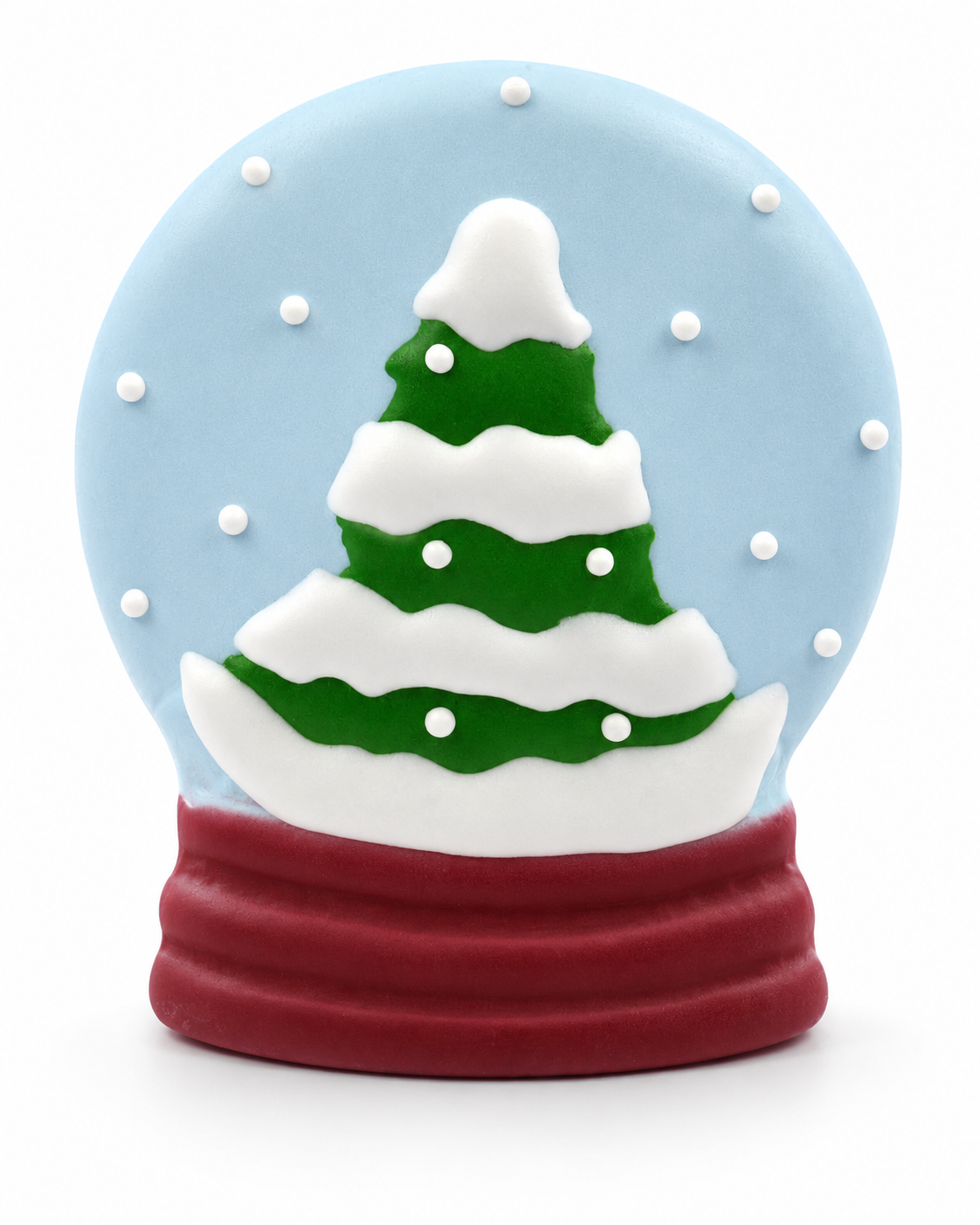 Zuckerdekoration Schneekugel mit Weihnachtsbaum – ca. 8,5 cm