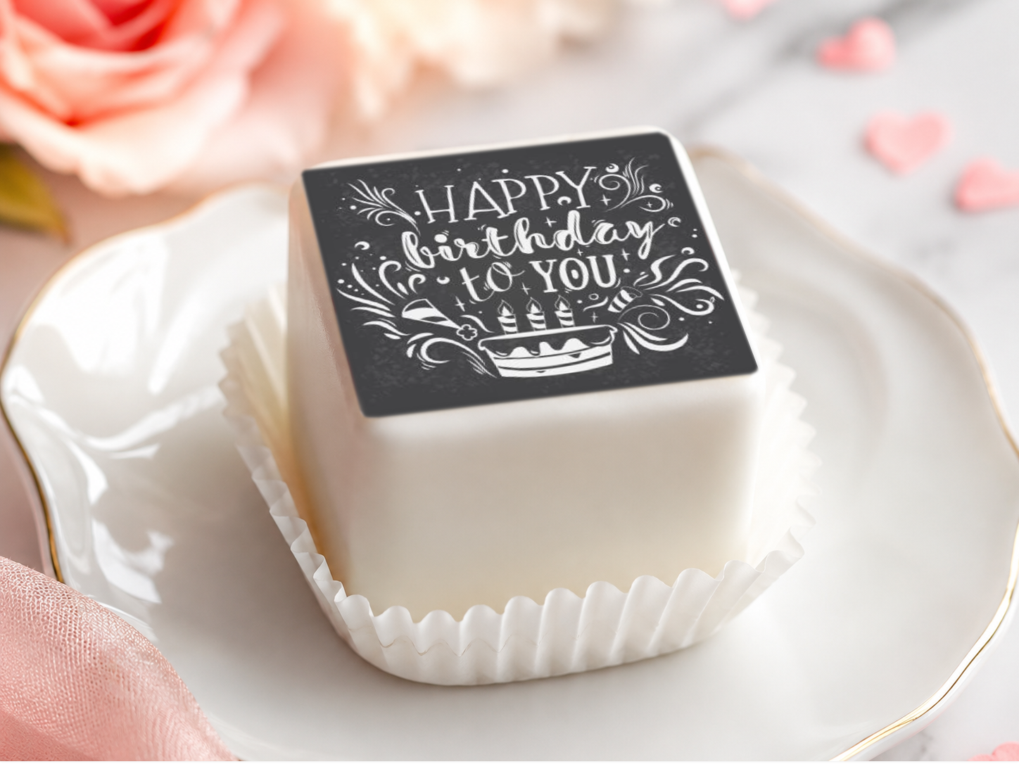 20 Geburtstag-Aufleger 4 × 4 cm – für Petit Fours & Punschkrapfen