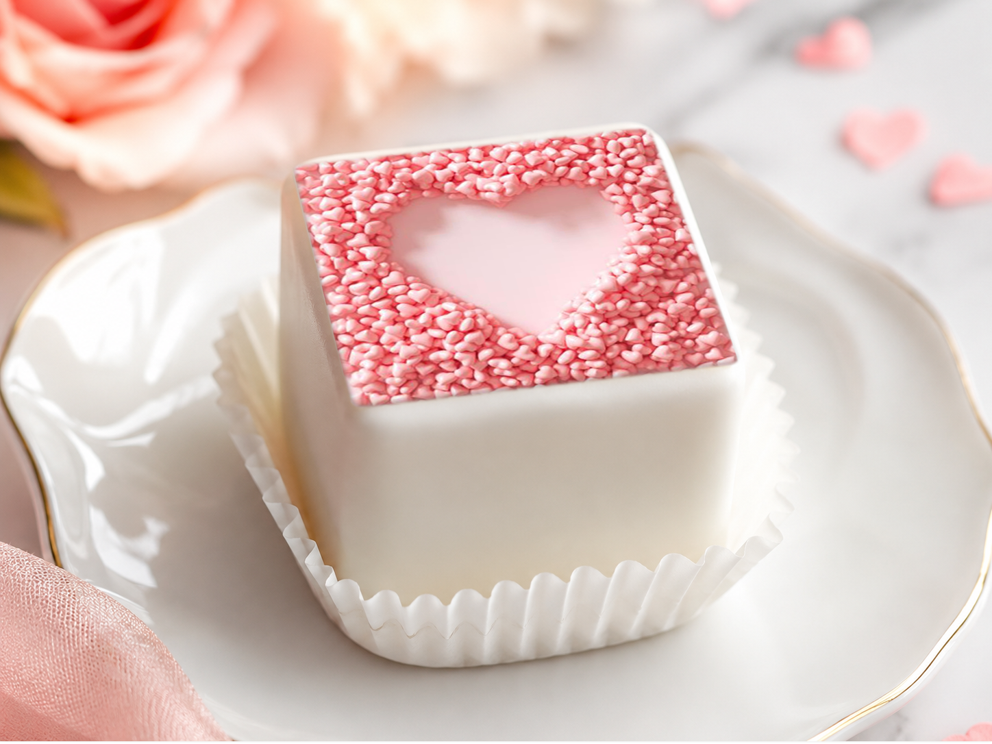 Petit Four & Punschkrapfen Aufleger Herz – ca. 5 cm