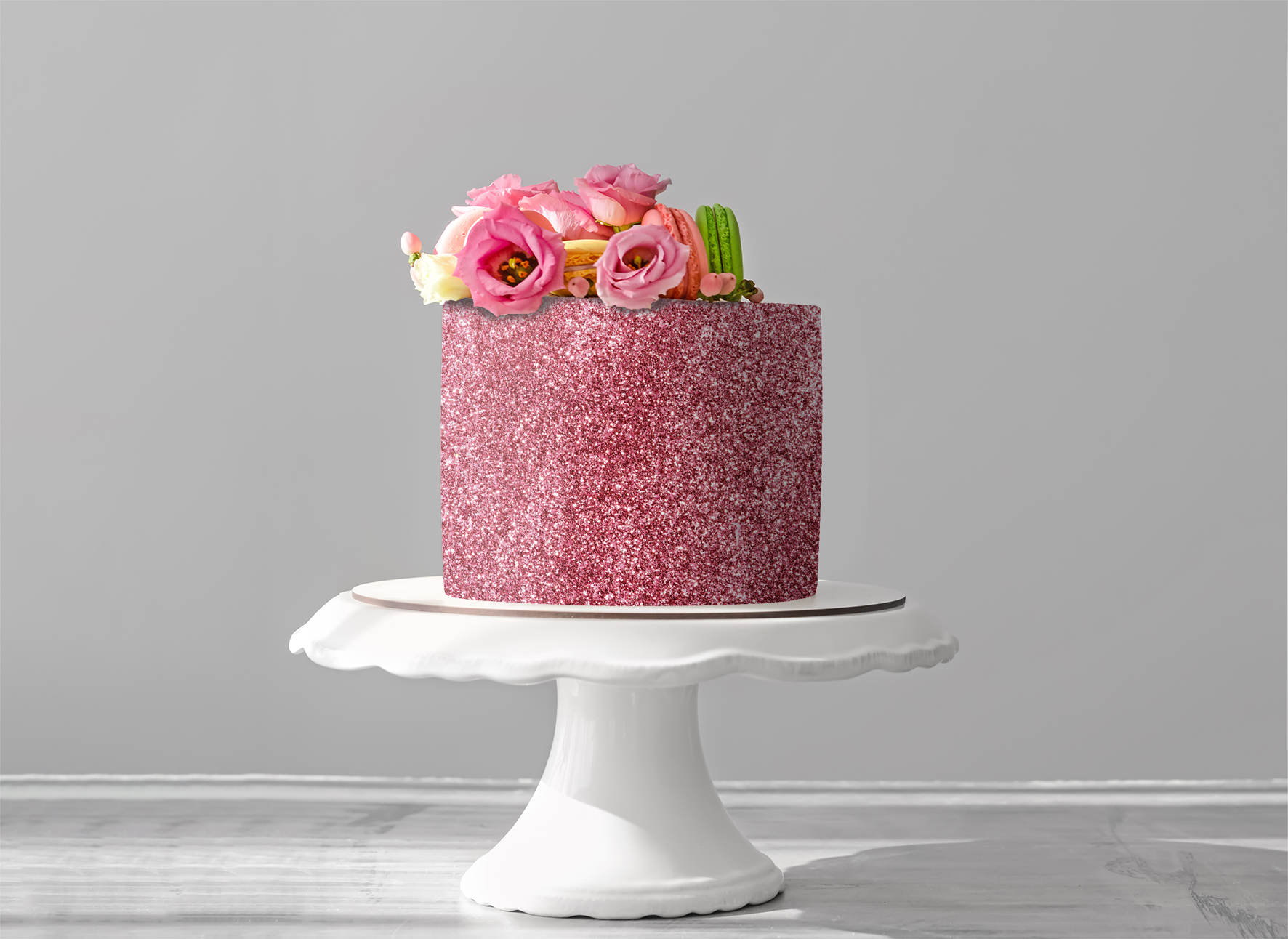 Deko Fondant rosa Glitzer