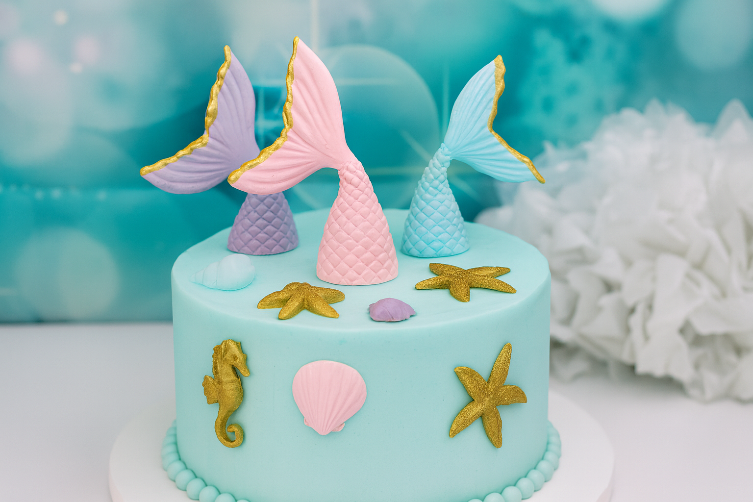 Meerjungfrau Flossen Muscheln Seepferdchen