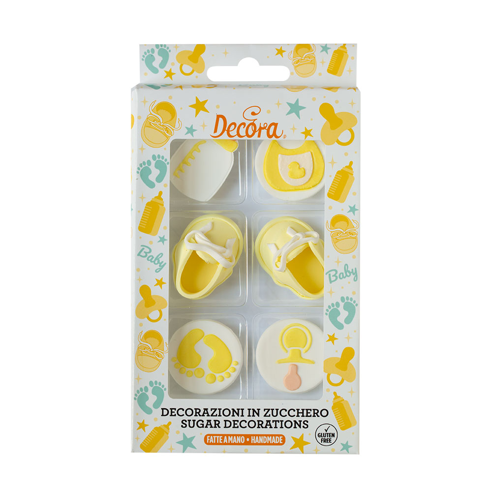 Zuckerdekoration „Baby Party“ – 6-teiliges Set 