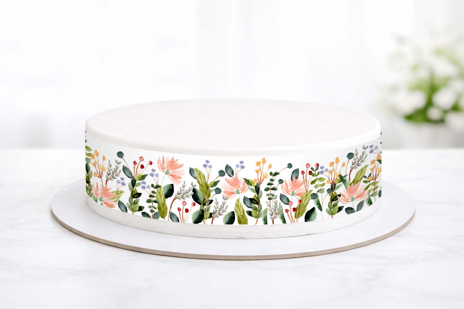 Tortenband Blumen 