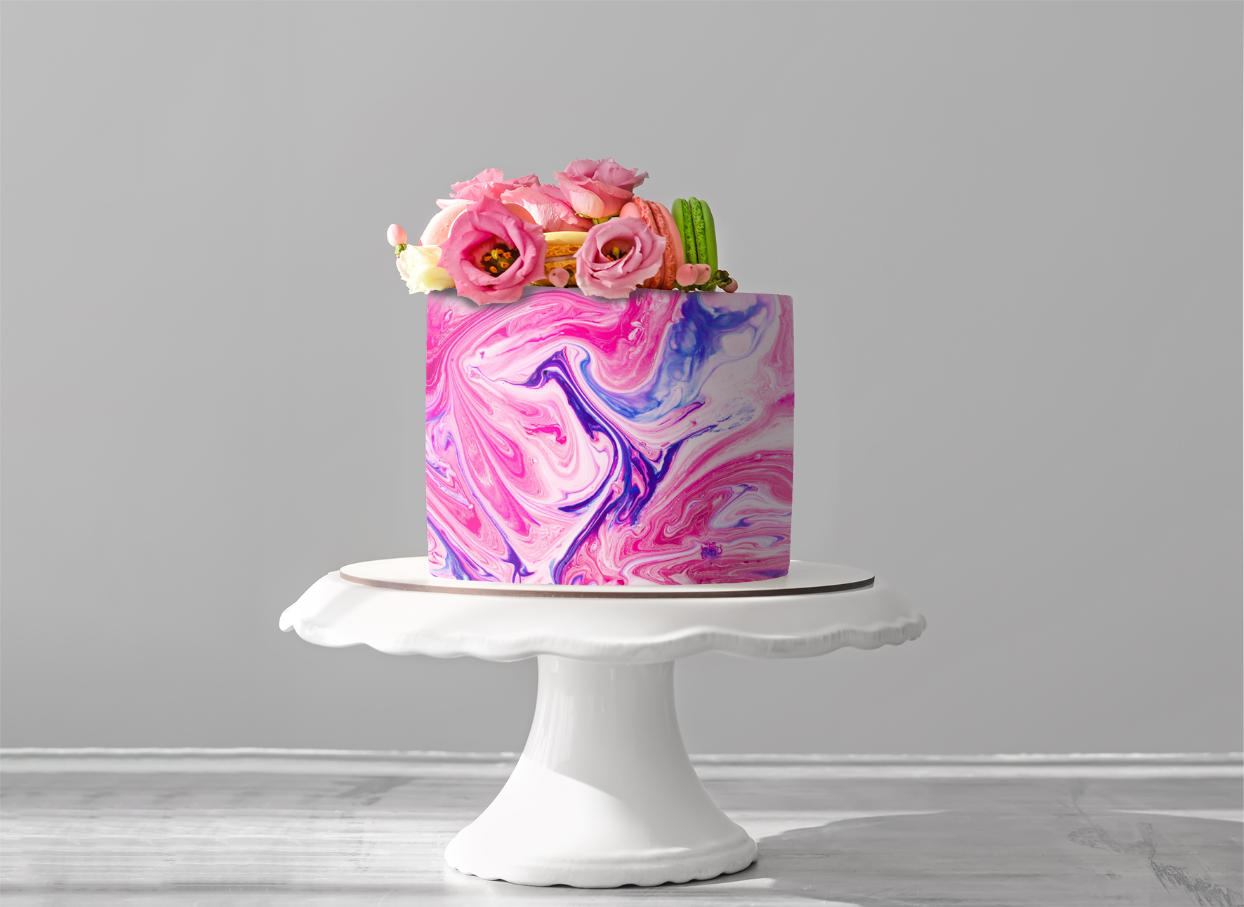 Deko Fondant Marble pink- lila