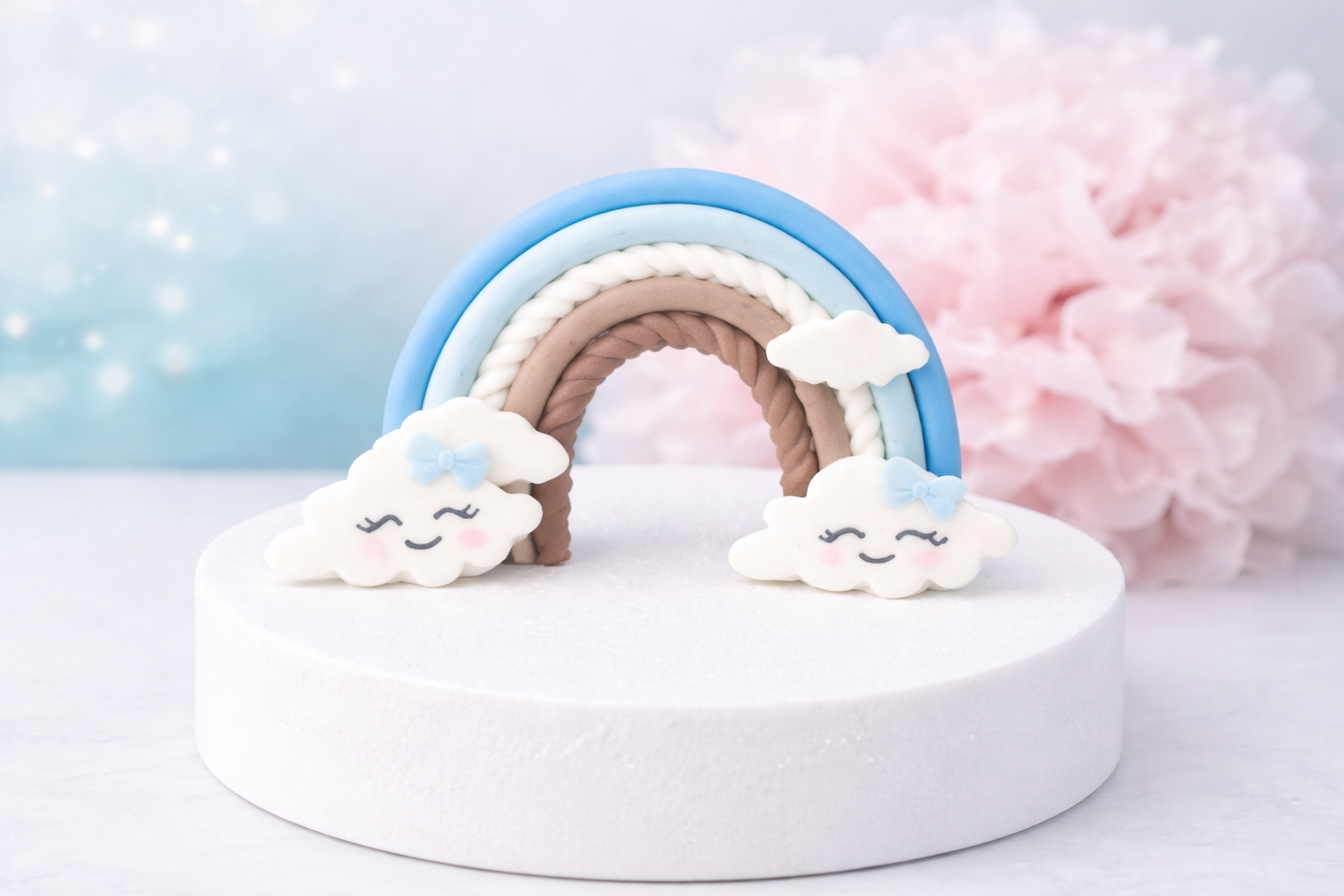 Cake Topper Regenbogen mit Wolken  