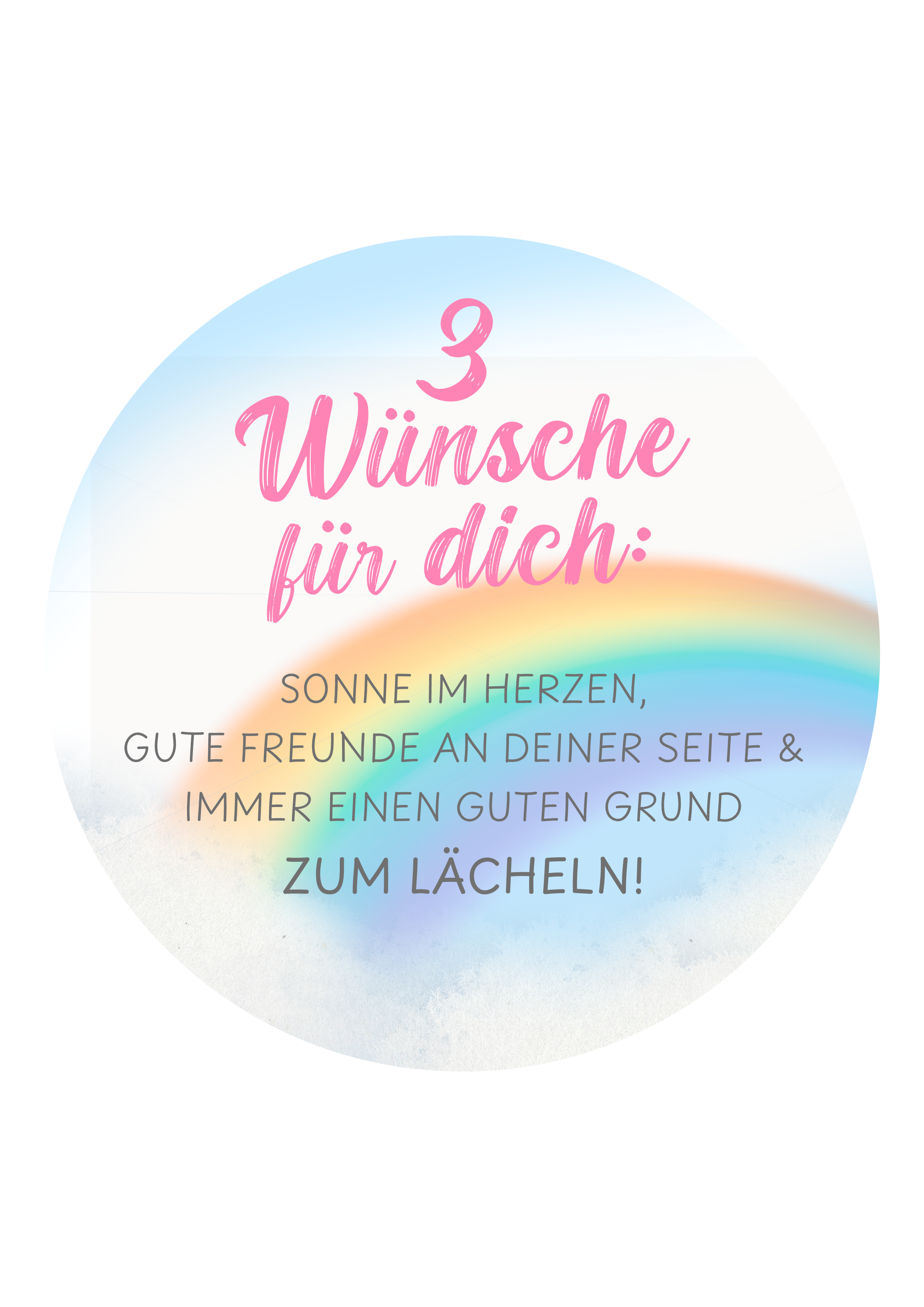 Tortenaufleger „3 Wünsche für dich“