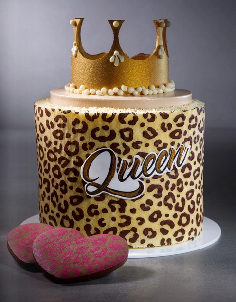 Essbares Transfer Sheet rosa 30x40 cm – 1 Bogen für Teig, Gebäck & Backdekor Leopardenmuster