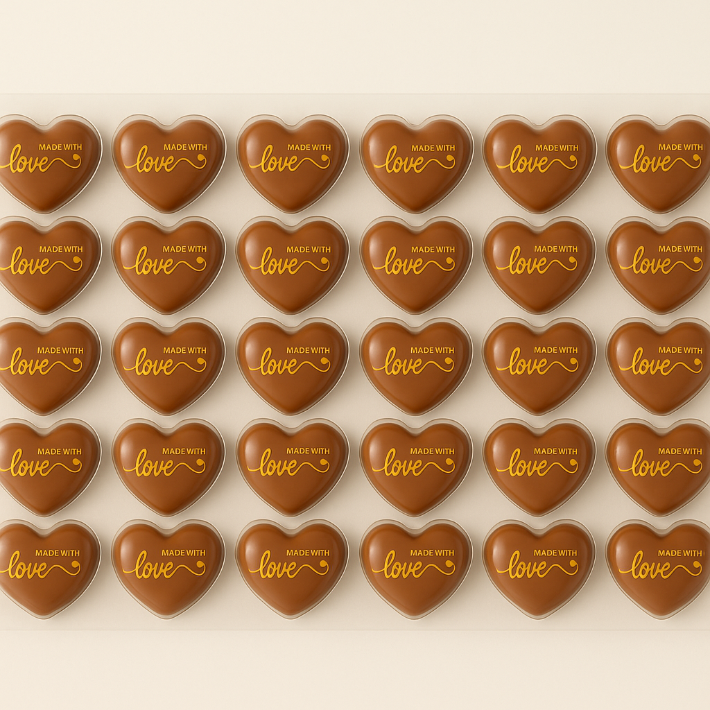 1 Folie Aufleger Herz Vollmilch – Schokoladendekor