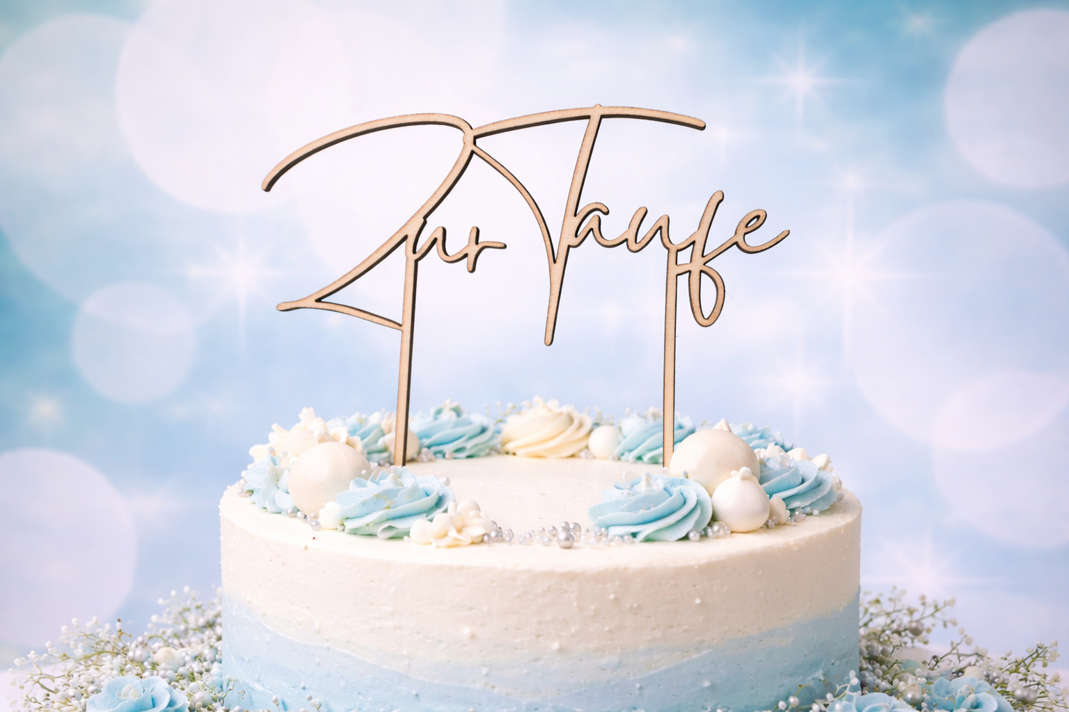 Cake Topper "Zur Taufe" Holz  