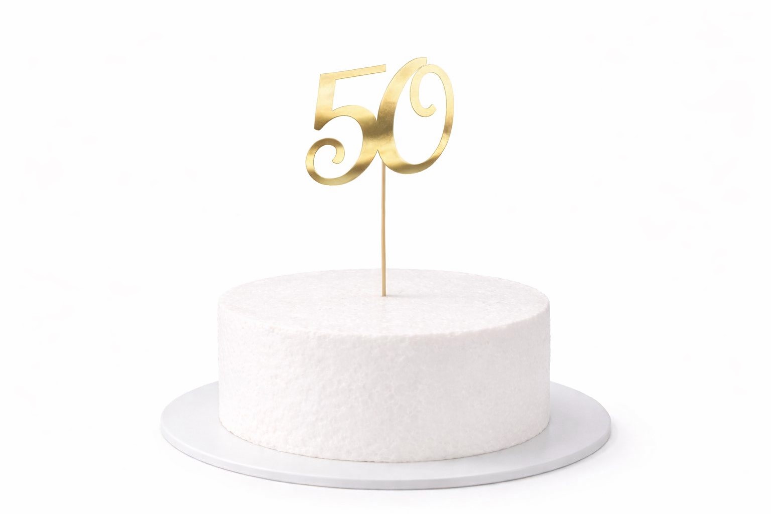 Cake Topper Zahl 50 Gold für Geburtstagstorte und Jubiläum auf Torte Demo