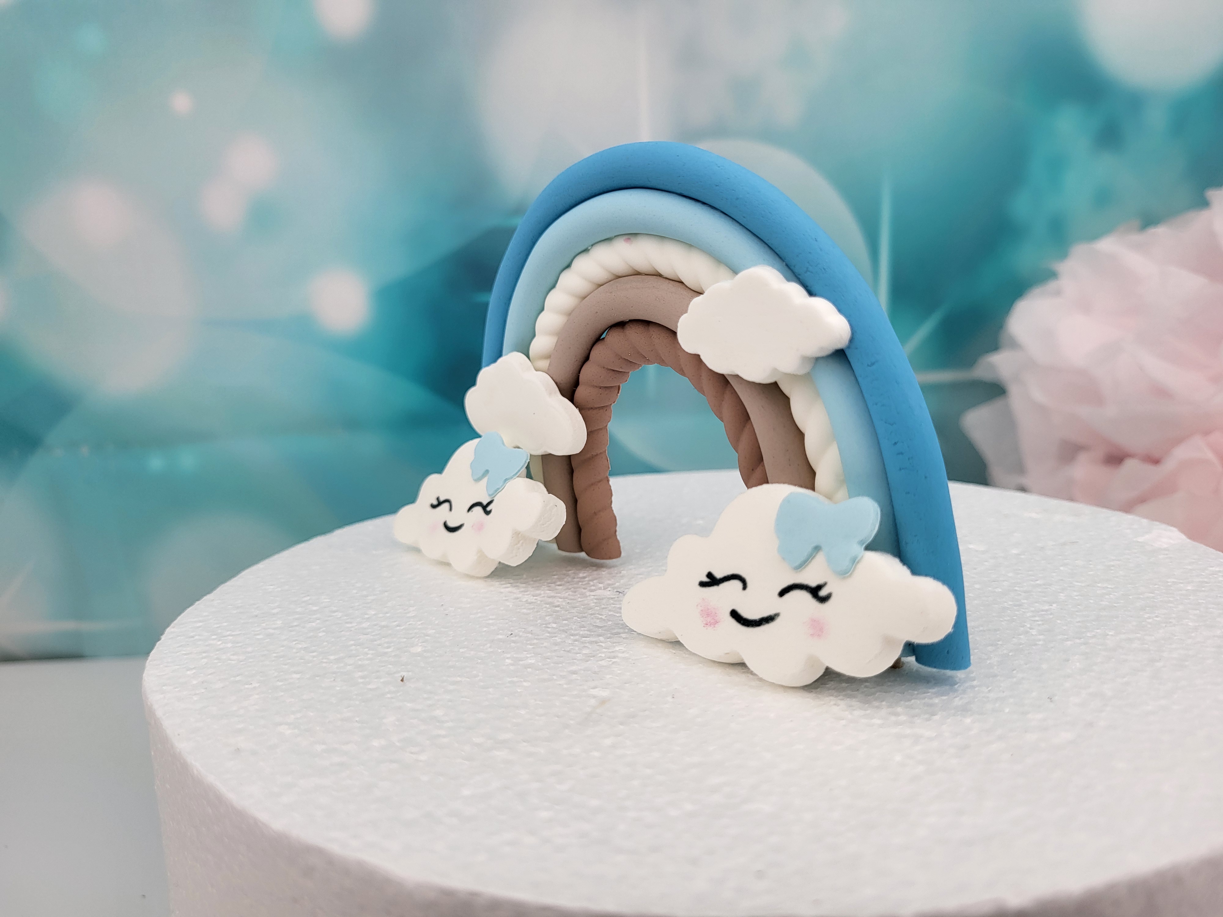 Cake Topper Regenbogen mit Wolken  