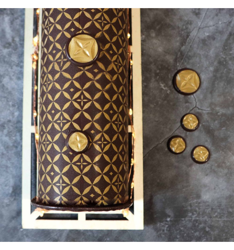 2 Schokoladen Transfer- Abziehfolien Transferfolien für Bûche – Motiv Couture