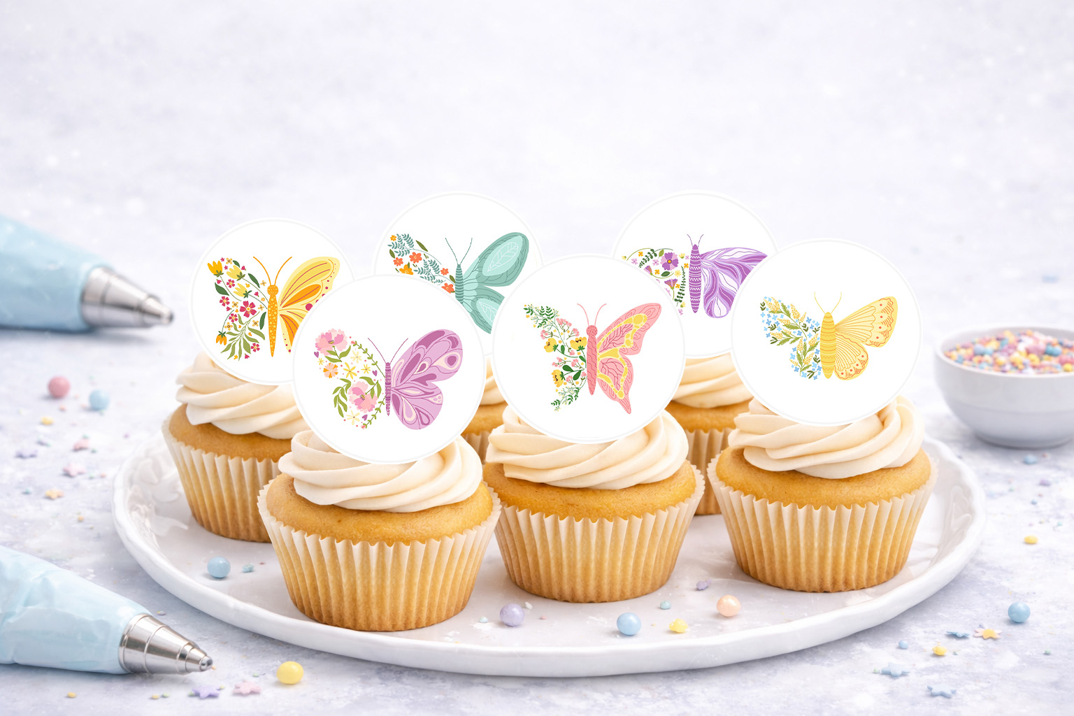 Muffinaufleger Schmetterlinge