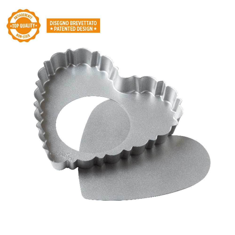 Herz-Törtchen-Törtchen-Design | ø 25 x 23 x 3 cm Tarteform mit Hebeboden 