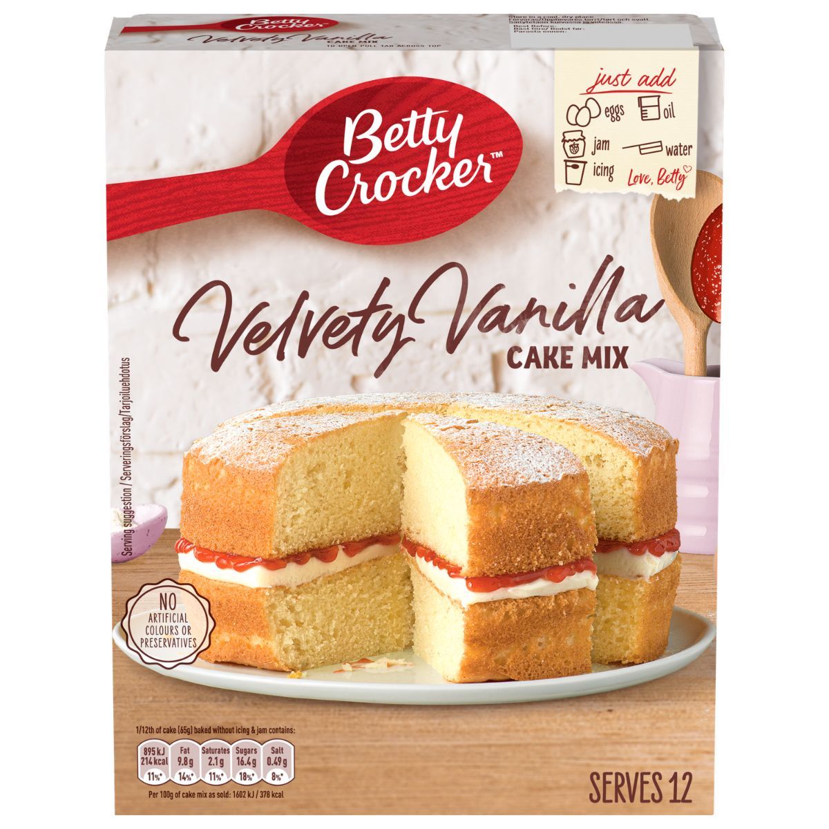 Betty Crocker Velvety Vanilla Cake Mix 425 g – Vanillekuchen Backmischung