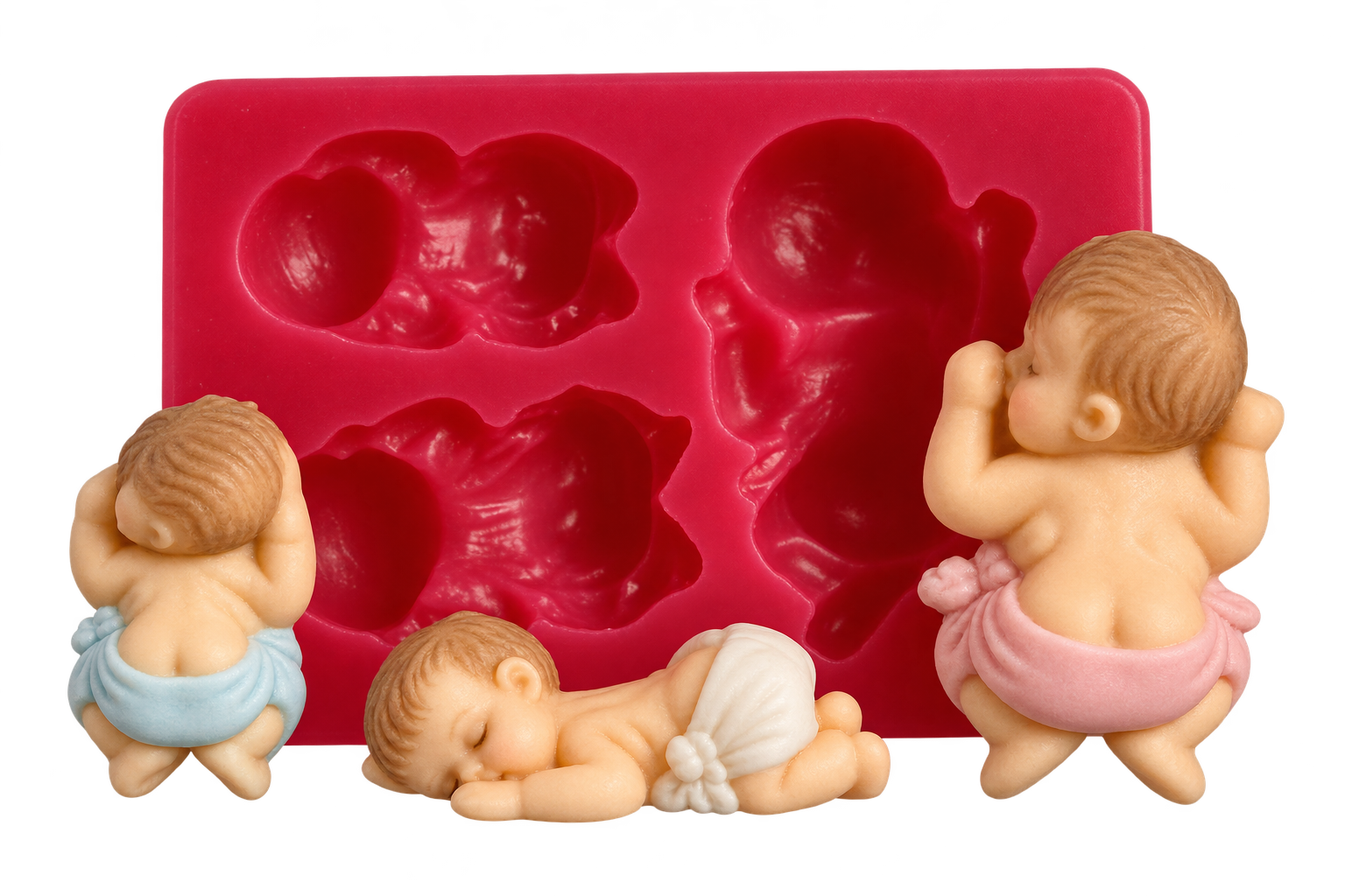 Silikonform Baby liegend – 3D Babyfigur für Fondant & Tortendeko