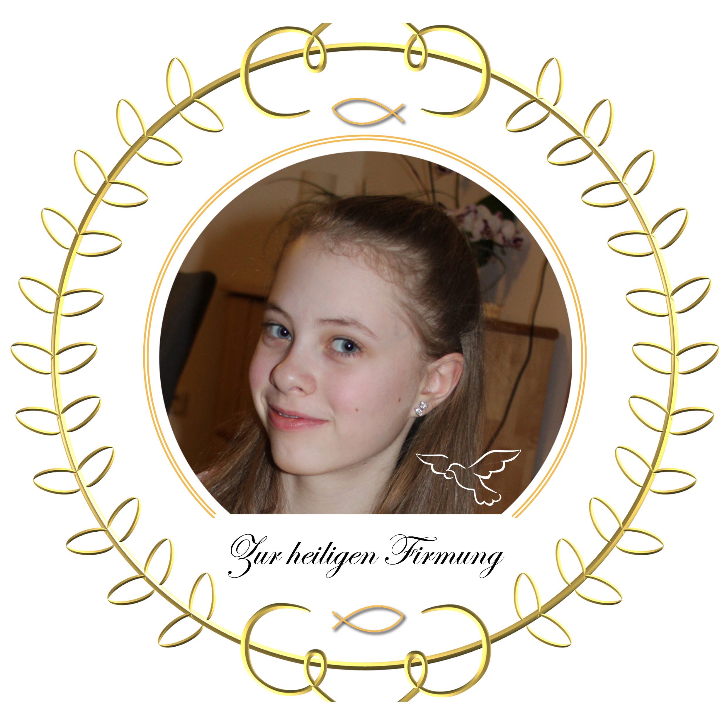 Tortenaufleger „Zur heiligen Firmung“ mit persönlichem Foto 