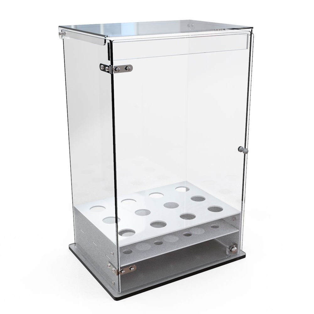Martellato Eistütenhalter für 12 Eistüten – Acryl-Vitrine mit Tür, 33x25x50cm