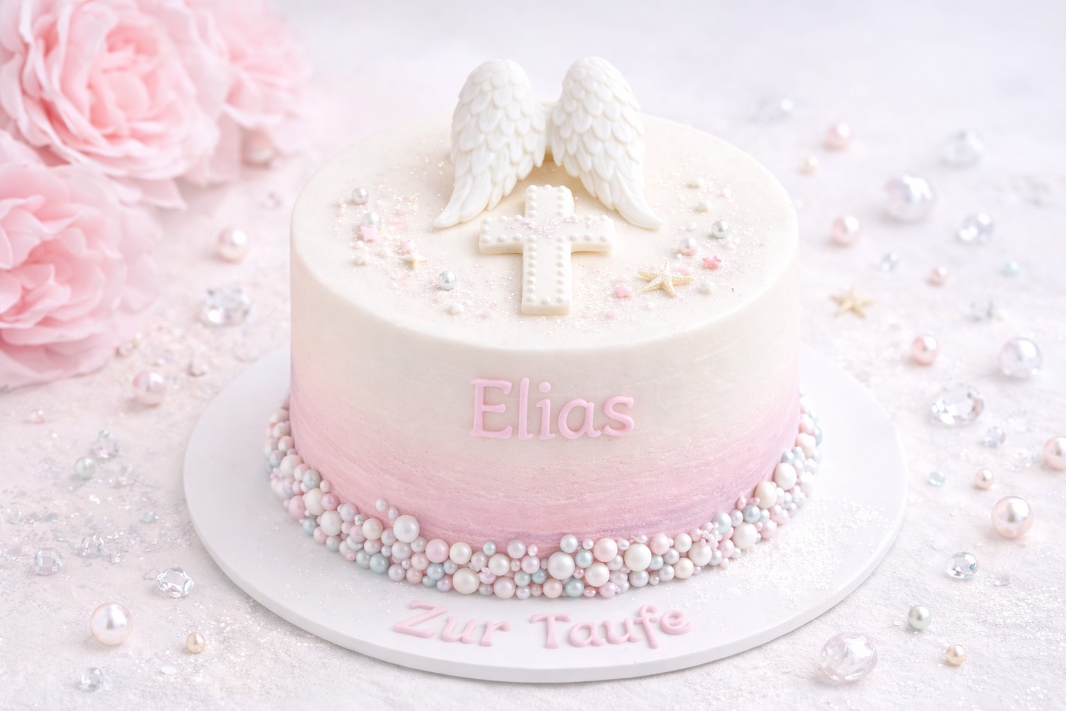 Engelsflügel aus Fondant – detailreiche Tortendekoration (ca. 4,5 × 5,5 cm)