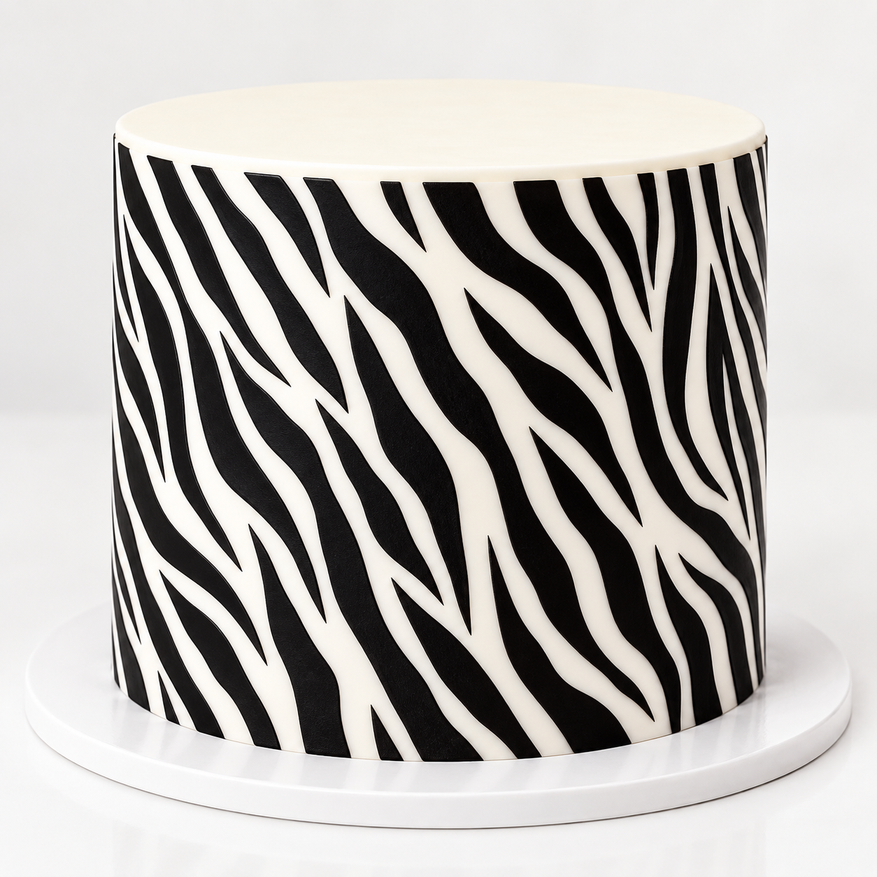 Deko Fondant Zebramuster – Schwarz-Weiß Tortenband im Animal Print