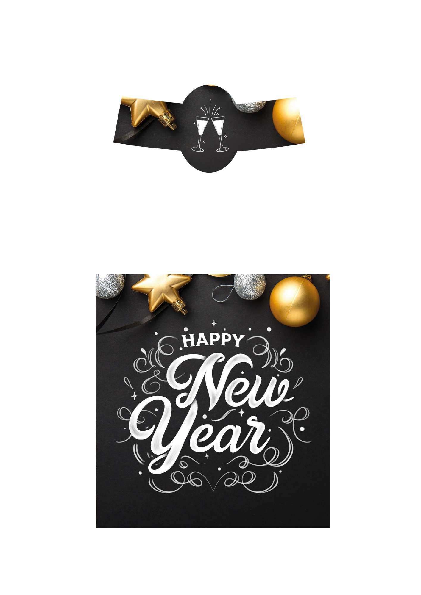 Fondant Flaschenetikett Silvester / 2