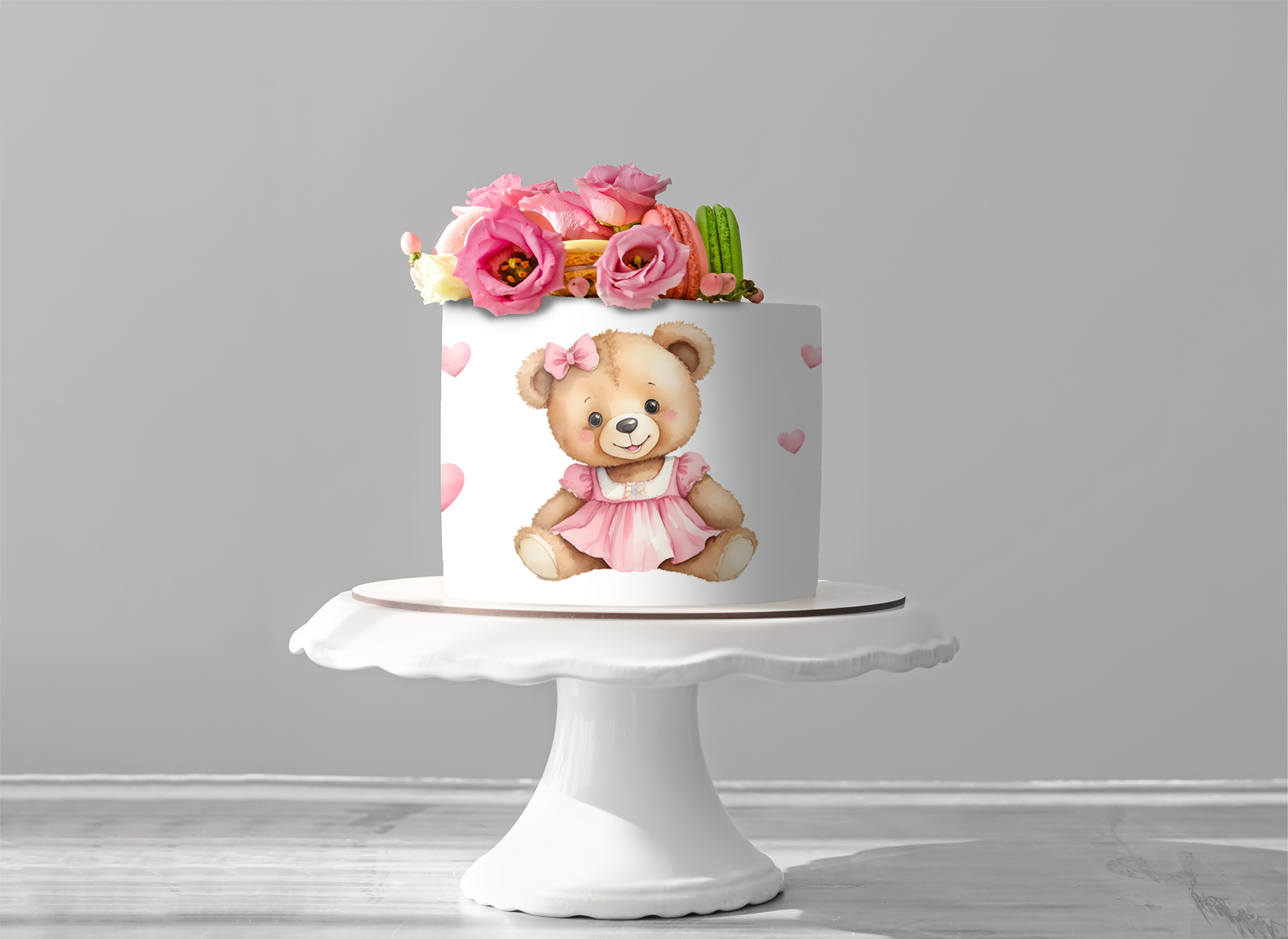 Deko Fondant  Bär rosa