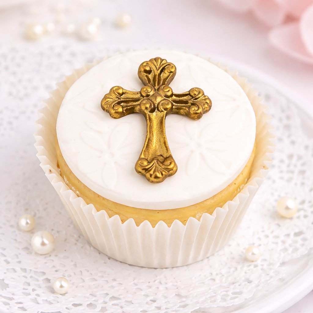 Zuckerdekoration Kreuz  6-teilig in Gold