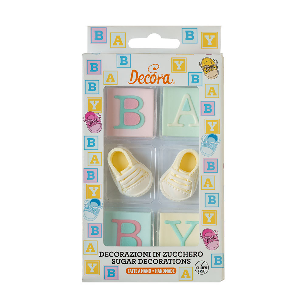 Zuckerdekoration „Baby Party“ – 6-teiliges Set  