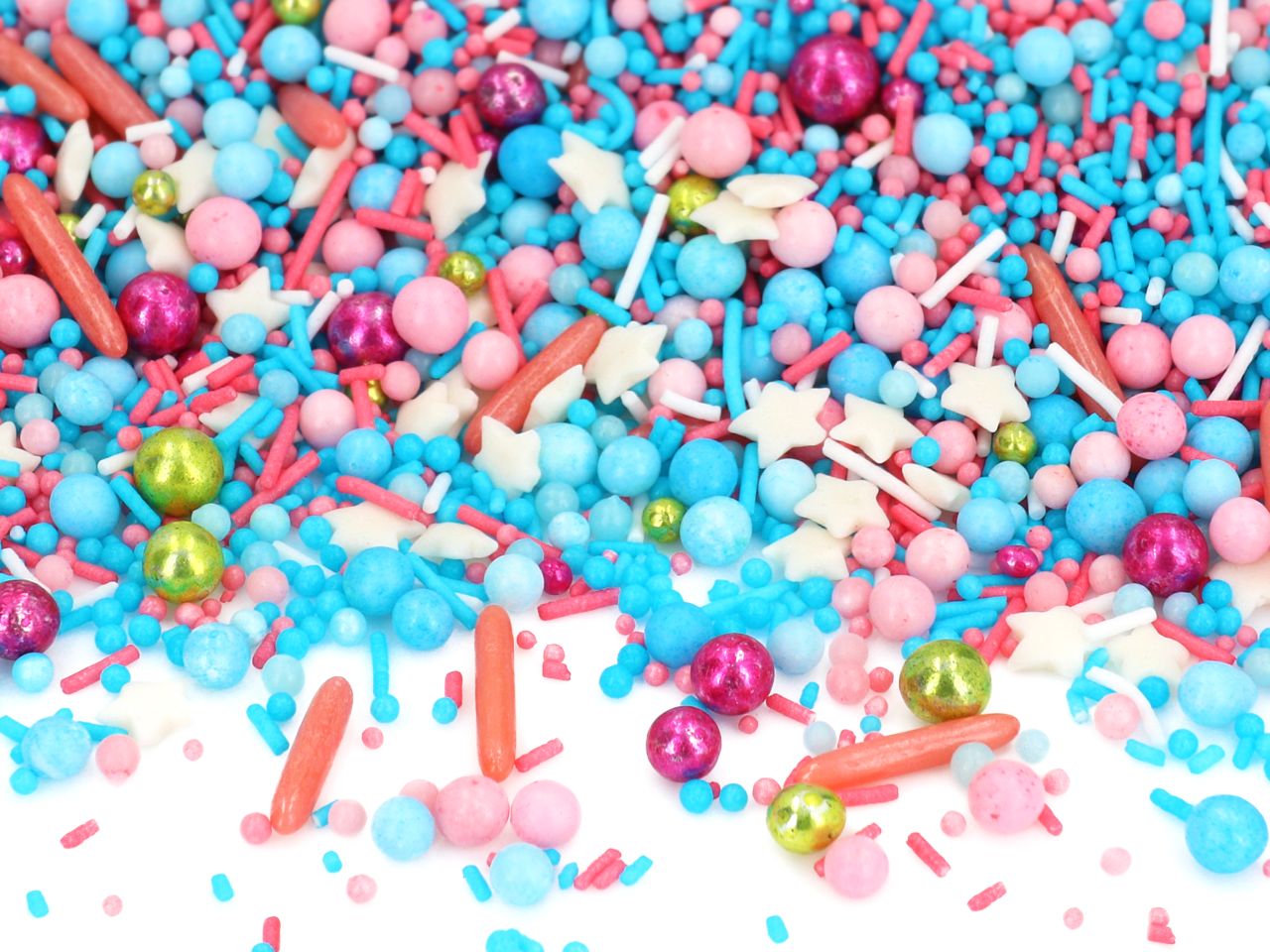 Sprinkles Candy World 80 g – essbare Zuckerdekor-Mischung mit bunten Perlen, Sticks und Streuseln für Torten, Kekse und Cake Pops