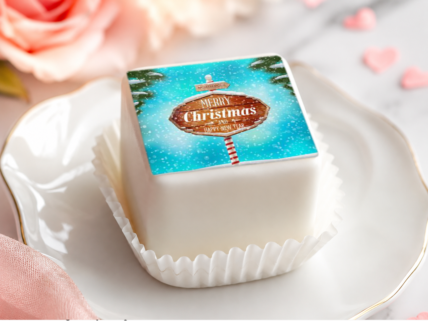Petit Four & Punschkrapfen Aufleger Weihnachten – 20 Stück