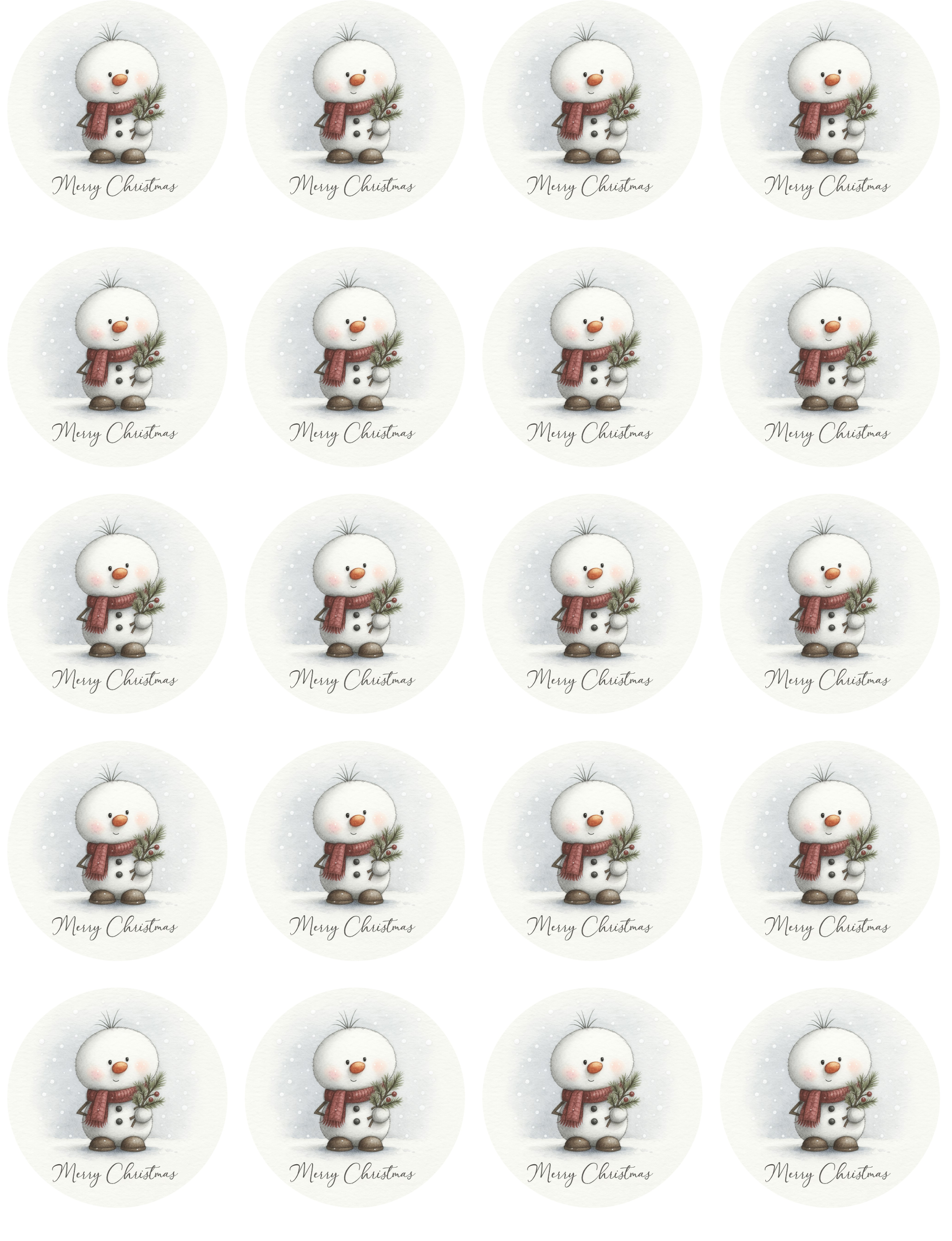 Keksaufleger Schneemann Merry Christmas