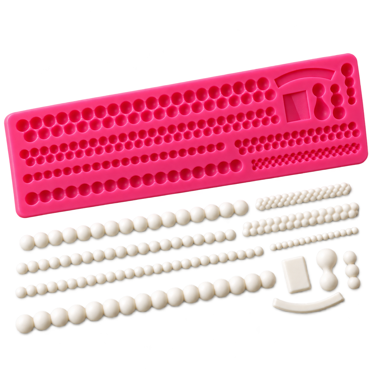 Silikonform Perlenkette / Halskette / Rosenkranz – Elegante Tortendekoration selbst gestalten