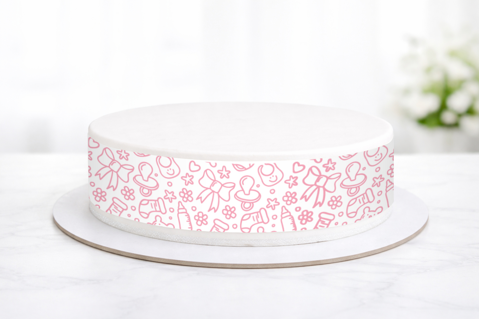 Tortenband Baby rosa