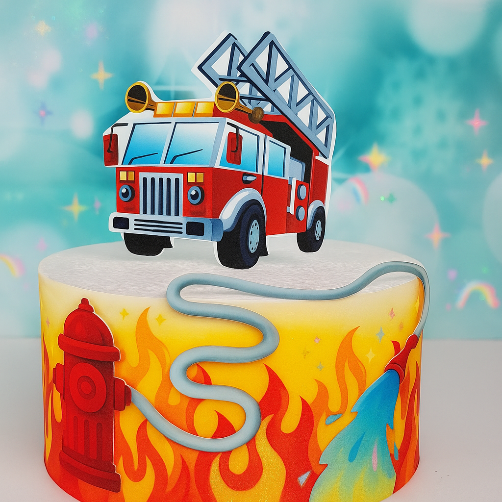 Cake Topper Feuerwehrauto