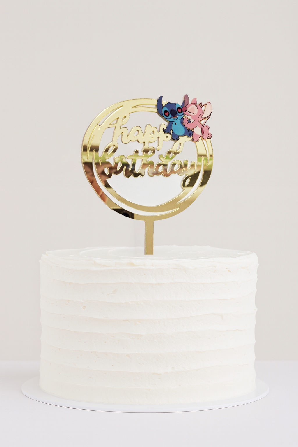 Lilo & Stitch „Happy Birthday“ Cake Topper – Gold Lilo & Stitch „Happy Birthday“ Cake Topper – Gold