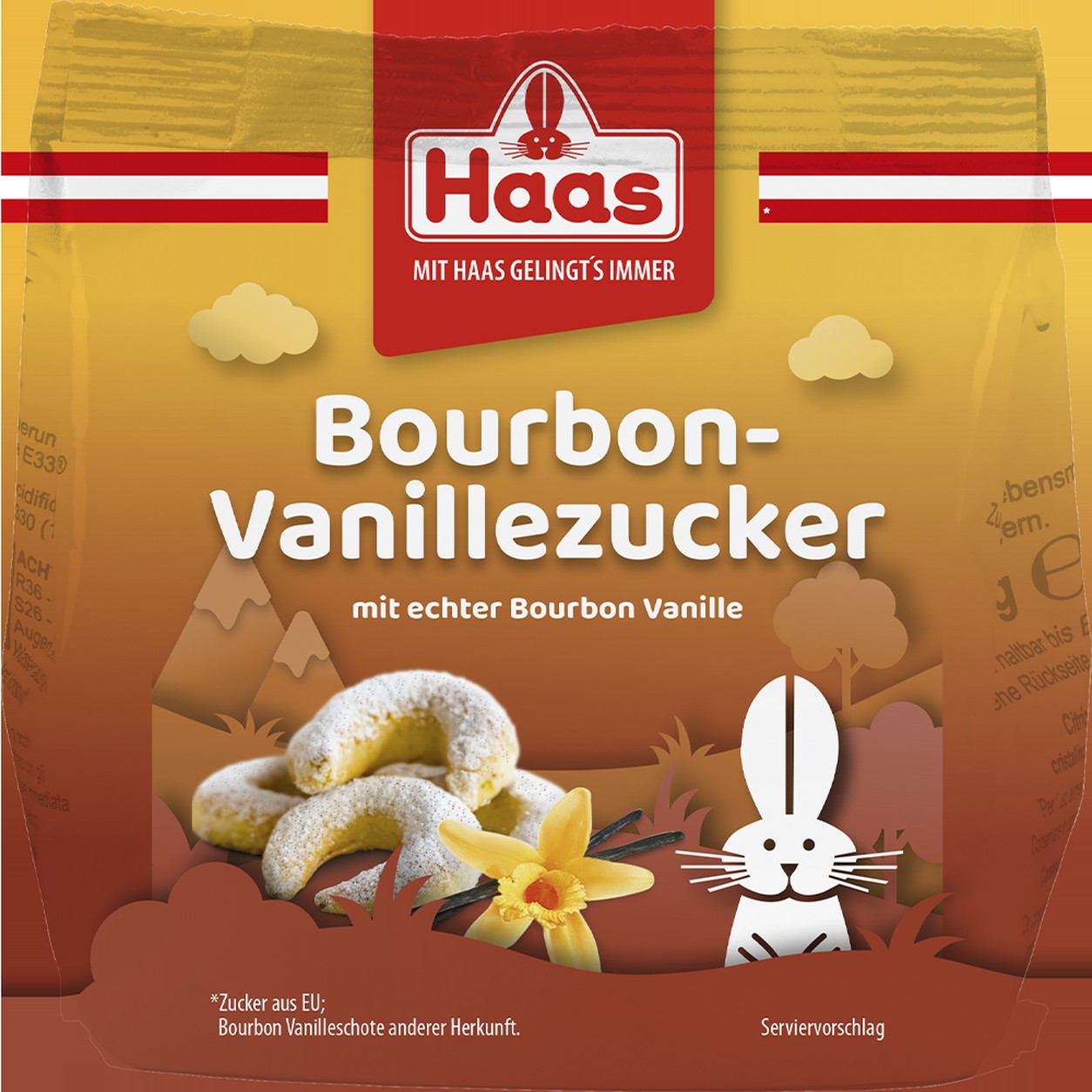 Haas Bourbon-Vanillezucker 200 g – mit 7 % gemahlener Bourbon-Vanilleschote, vegan