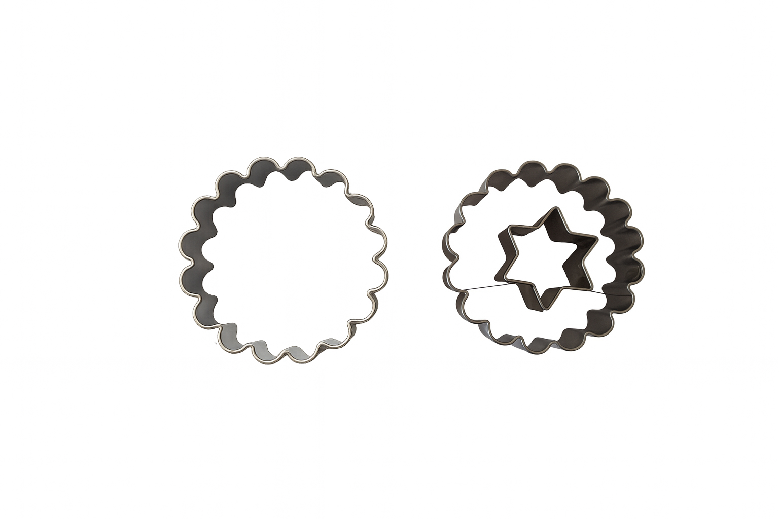 Linzer Ausstecher Kreis gewellt mit Stern