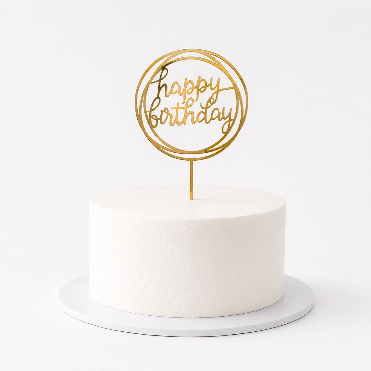 Caketopper "Happy Birthday" – Gold