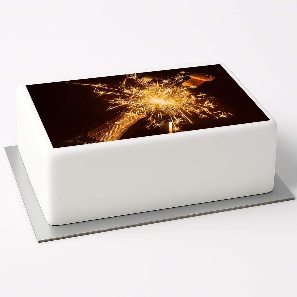 Tortenaufleger Sektflasche