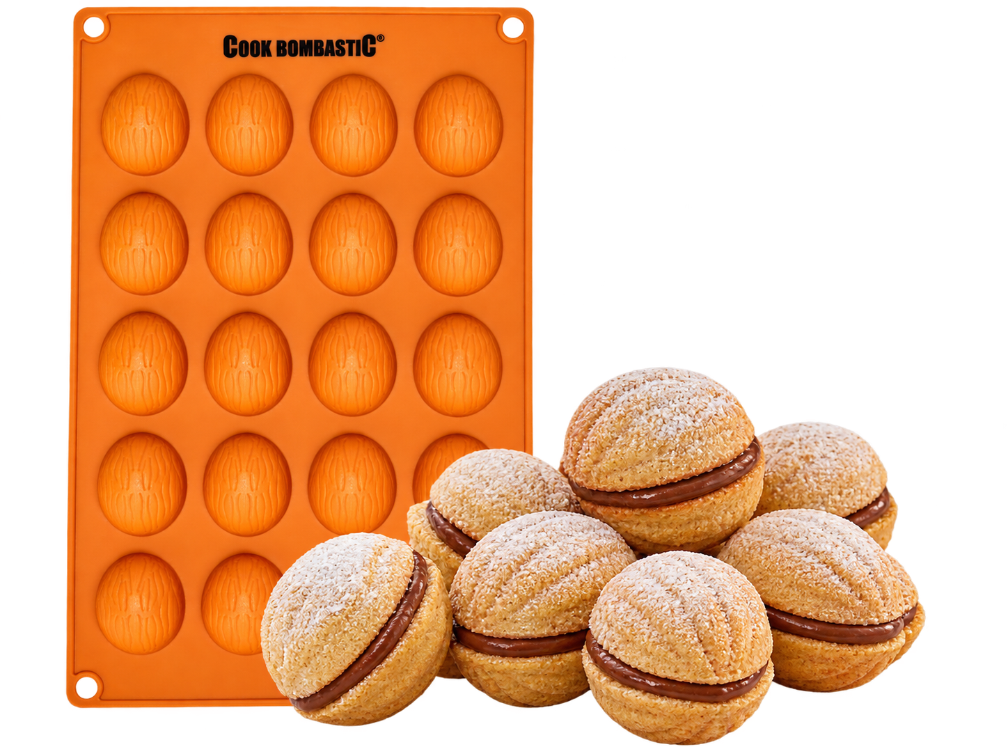 Silikonform Walnüsse – Backform für gefüllte Walnusskekse & Weihnachtsgebäck