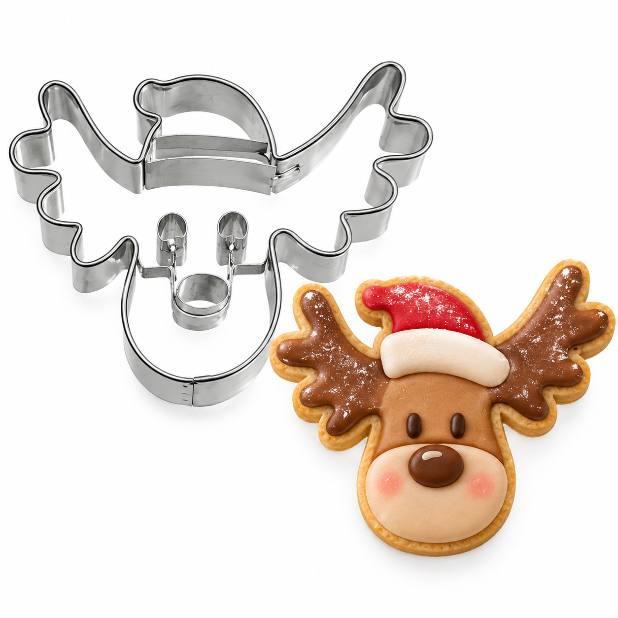Ausstecher Rentierkopf 6 cm – Weihnachts-Keksausstecher B5