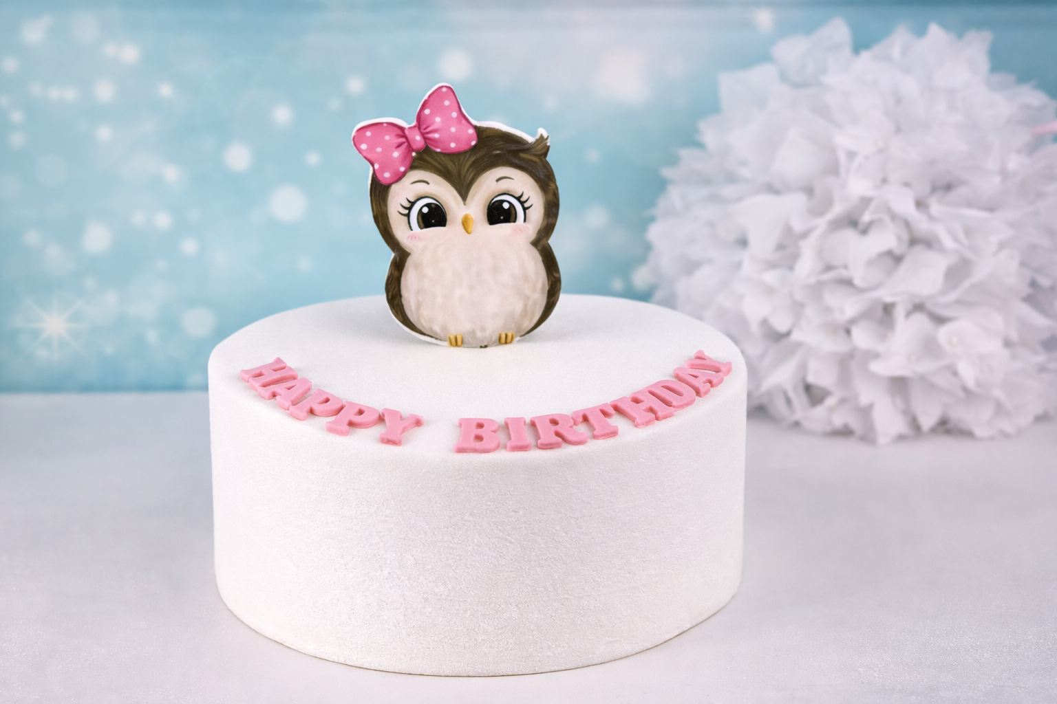 Cake Topper Eule Rosa – bezaubernde Tortendekoration