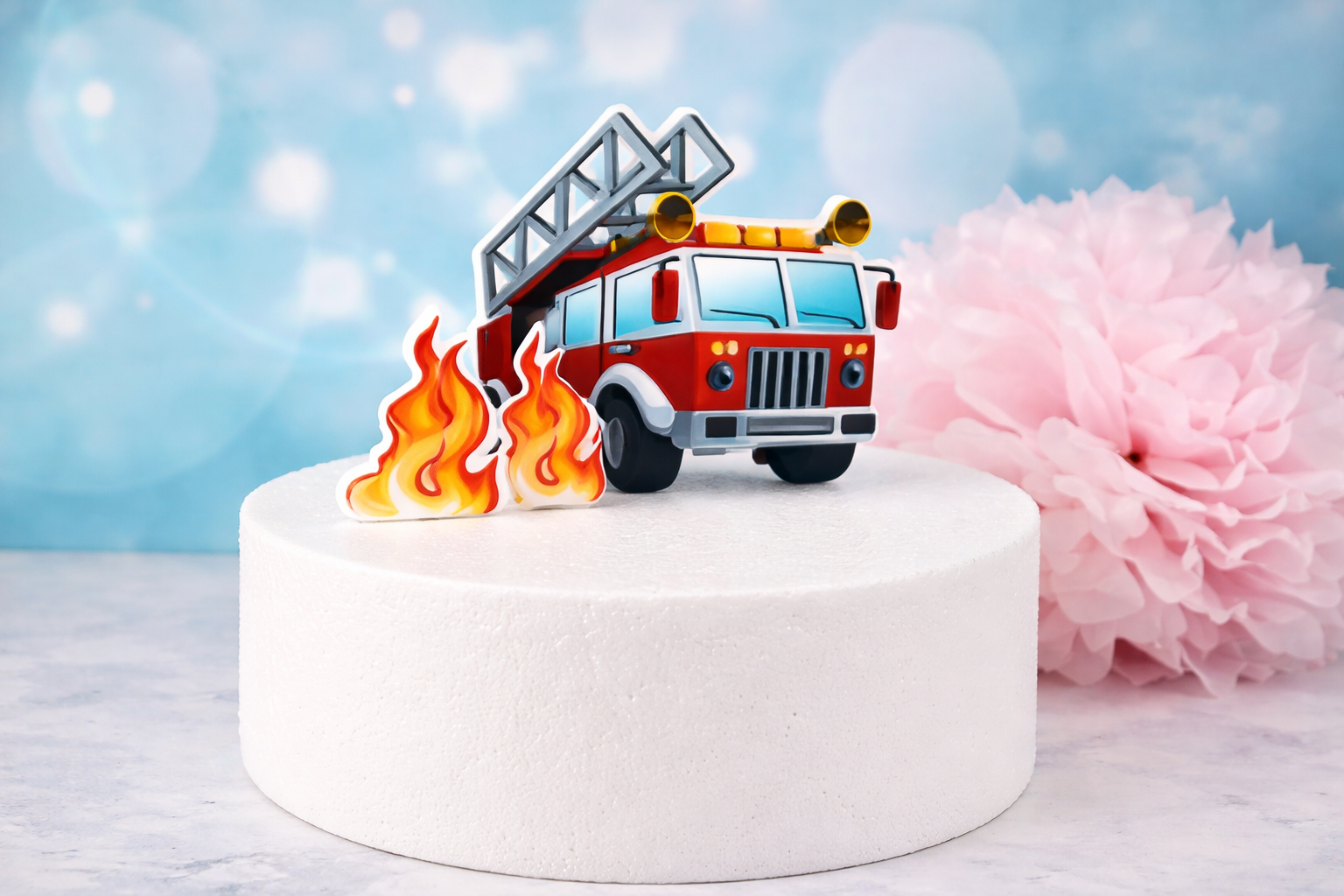 🚒 Essbarer Cake Topper Feuerwehrauto – perfekte Tortendeko für Feuerwehrfans