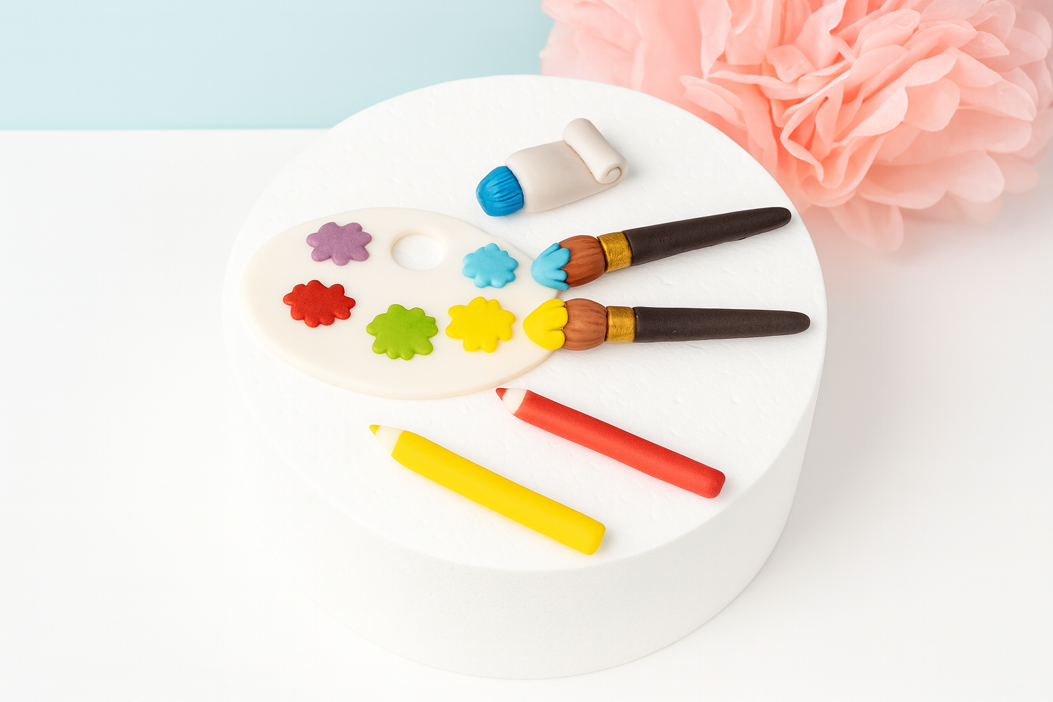 Künstler Tortendekorationsset aus Zucker – essbar, Maler-Motiv